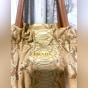 Beautiful snakeskin satchel bag.  Plenty of room inside and beautiful colors.